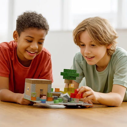 Magnetic Building Blocks Mine World Magnet Cube Brick Sensory Best Sets for Boys Girls Kids DIY Pixel style Model Base plate Toy