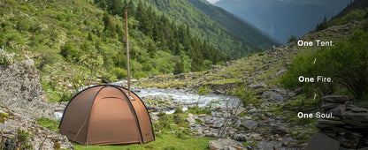 OneTigris Coco Nest Solo Dome Tent with Stove Jack 3000mm Waterproof Camping Hot Tent with Mesh Inner for Bushcraft Glamping