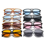 SO&EI Retro Double Bridges Pilot Men Rivets Sunglasses Fashion Brand Designer Women Luxury Sun Glasses Blue Orange Shades UV400