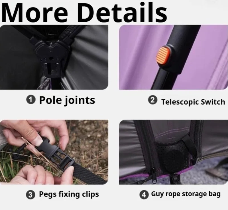 Relaxing Rainproof Sun Shelter Large Space Sun Protection Quick Automatic Opening Tents Multifunctional Camping Supplies