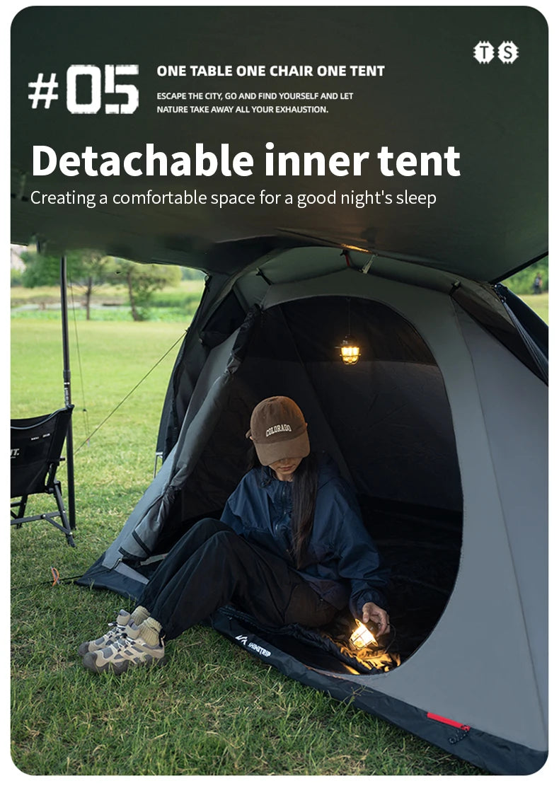 ShineTrip A491 Lightweight Double Camp Tunnel Tent Portable Large Space Multifunctional Sunscreen Oxford Motorcycle Travel Tent