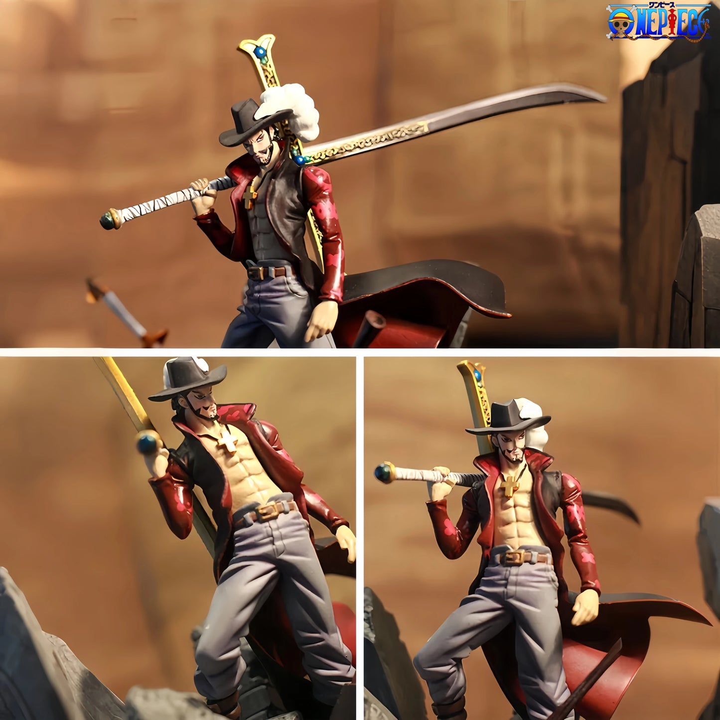 16Cm One Piece Mihawk Action Figure PVC Figurine Model Toy Desktop Decoration Collectibles Anime Figures Boy'S Birthday Gift