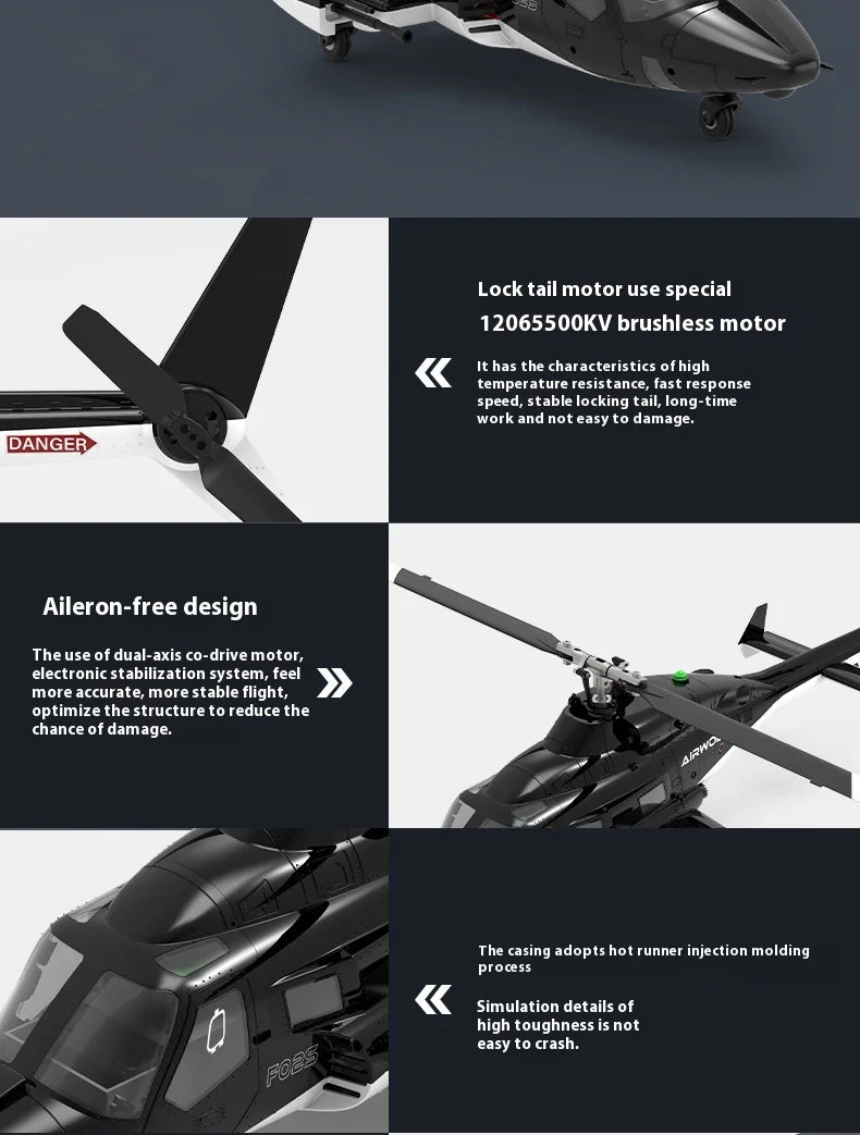 Yuxiang F02s Flying Wolf Armed Helicopter Rc Remote Control Aircraft Gps Positioning Automatic Return 1:34 Aircraft Model