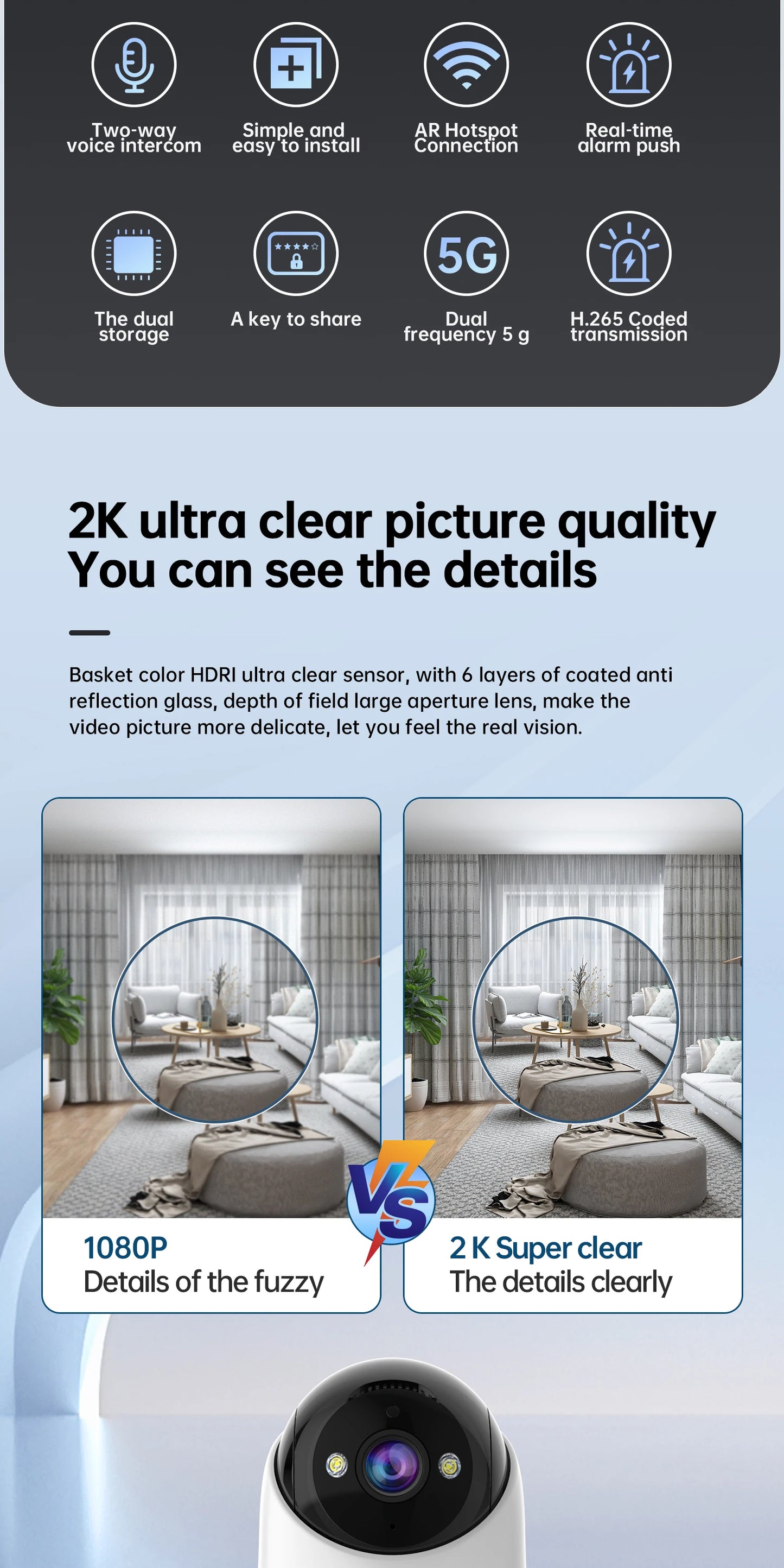 Lenovo 3MP HD WiFi Camera Smart Home Indoor IP Surveillance Camera Auto Tracking Security CCTV Surveillance Smart Baby Monitor