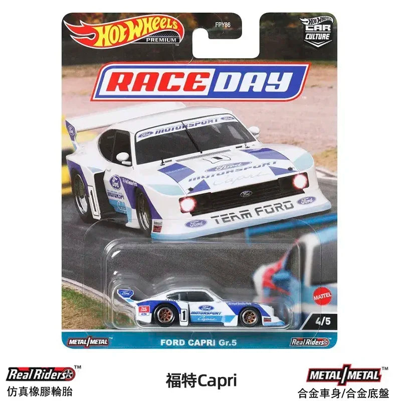 Original Hot Wheels Car Culture Race Day Kid Toy for Boy Premium Vehicle 1/64 Diecast Benz 500 Ford Capri Porsche 935 Collection