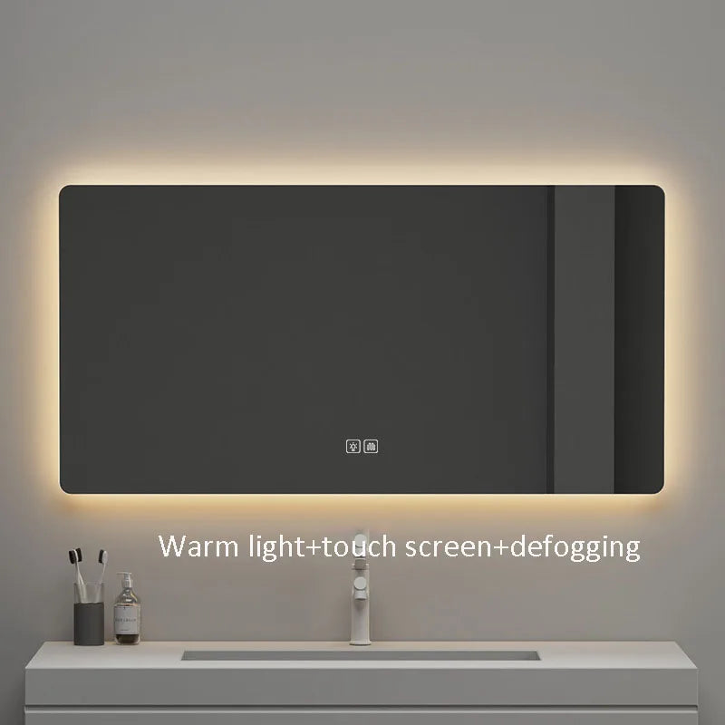 Rectangle Smart Mirror Touch Screen LED Bathroom Mirrors High Definition Anti Fog Wall Mounted Lighted Mirror Espejos De Baño
