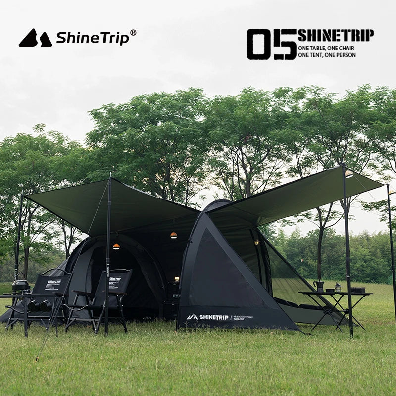 Outdoor Camping Tunnel Tent ShineTrip Portable Easy Setup Multi-Functional Oxford Fabric Easy Storage Motorcycle Travel Shelter