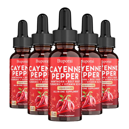 60ml Cayenne Pepper Drops - Heart Health, Immunity, Improves Digestion - Gluten-free, Non-GMO