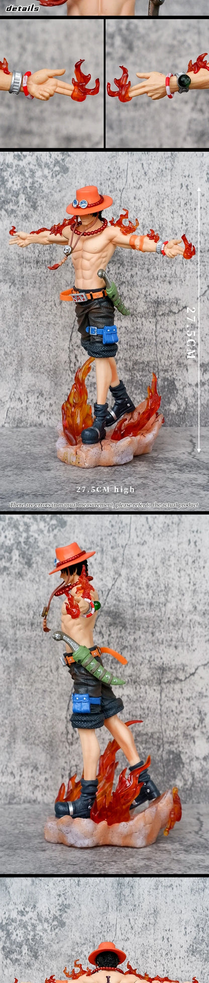 28Cm One Piece Anime Figure Portgas D Ace  Action Figurine Collect PVC Figurines Desktop Decoration Model Children'S Toy Gift Gk