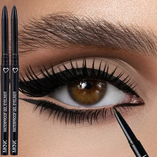 Waterproof Black Brown Eyeliner Pencils Smudge-Proof Long Lasting Easy To Wear Eye Liner Gel Matte Quick Drying Eyeliner Pen