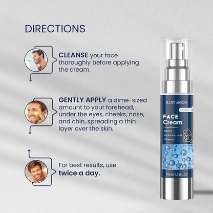 50ml 6-in-1 Men Facial Moisturizer Cream Hydrating Revitalizing Skin Care Particle Face Cream With Collagen Anti Aging & Wrinkle