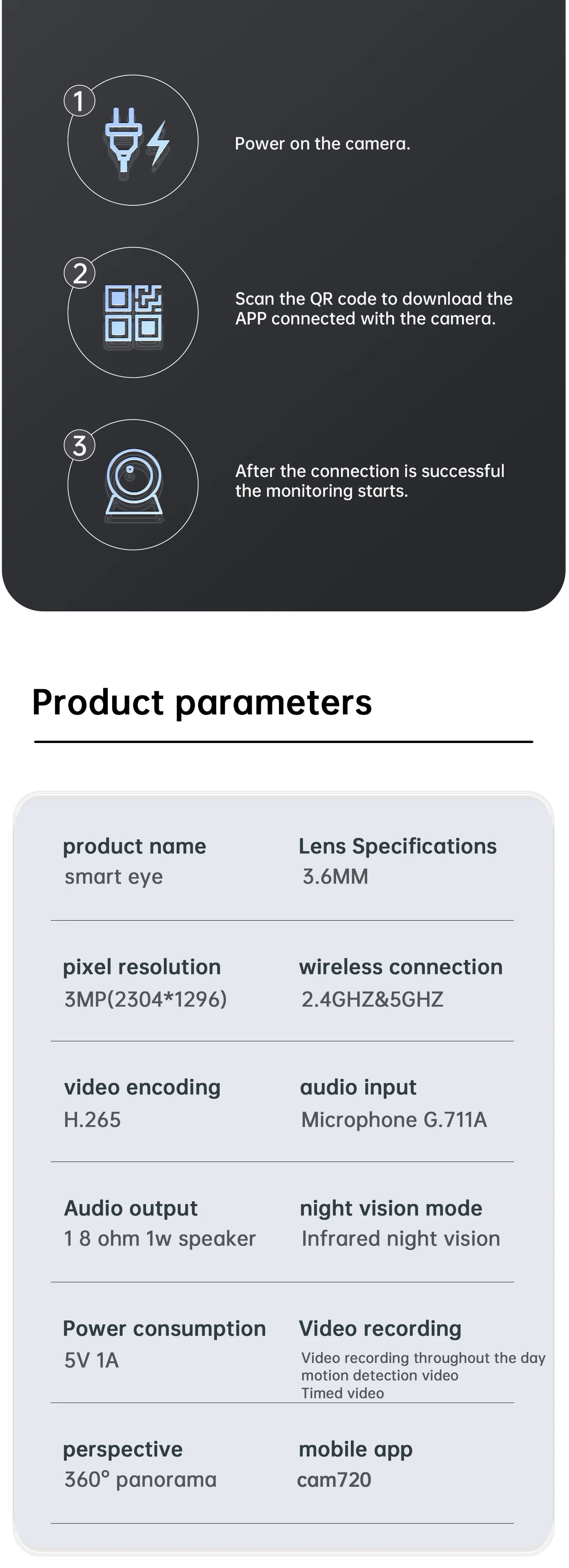 Lenovo 3MP HD WiFi Camera Smart Home Indoor IP Surveillance Camera Auto Tracking Security CCTV Surveillance Smart Baby Monitor