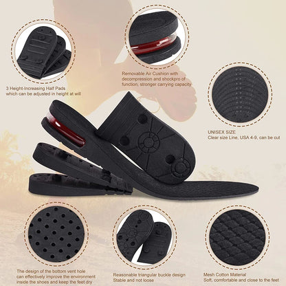 Height Increase Insole Invisible Heightening Template Air Cushion Shoe Inserts Variable Height Insoles Adjustable Cut Foot Pad