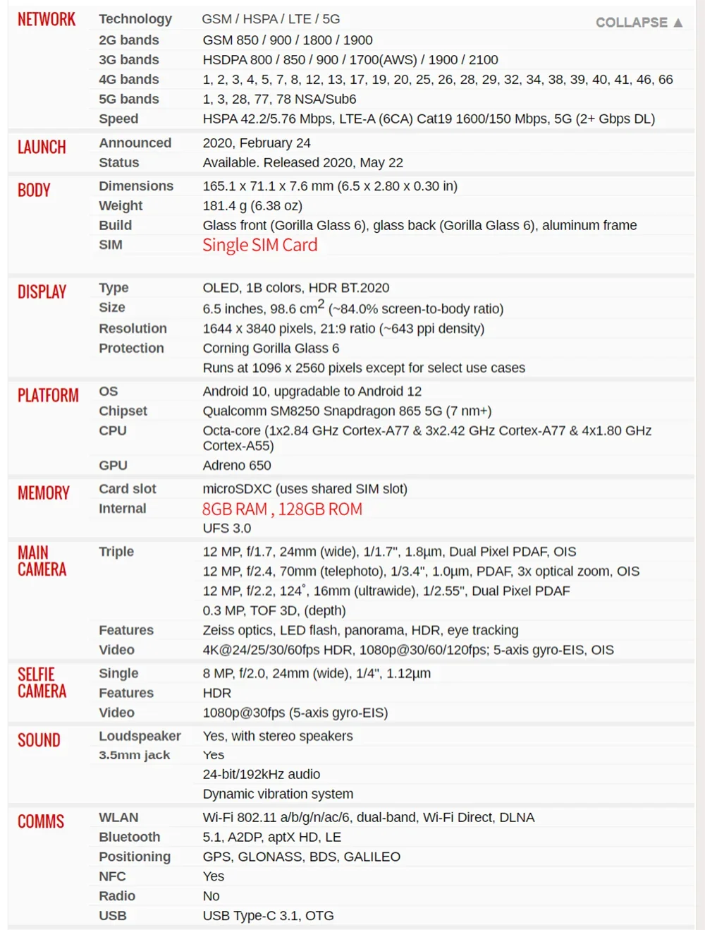 Original Sony Xperia 1 II 1ii XQ-AT51 XQ-AT52 5G Mobile Phone NFC 128GB/256GB 6.5'' 12MP+8MP Snapdragon 865 Octa Core SmartPhone