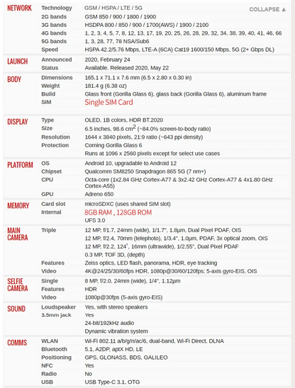 Original Sony Xperia 1 II 1ii XQ-AT51 XQ-AT52 5G Mobile Phone NFC 128GB/256GB 6.5'' 12MP+8MP Snapdragon 865 Octa Core SmartPhone