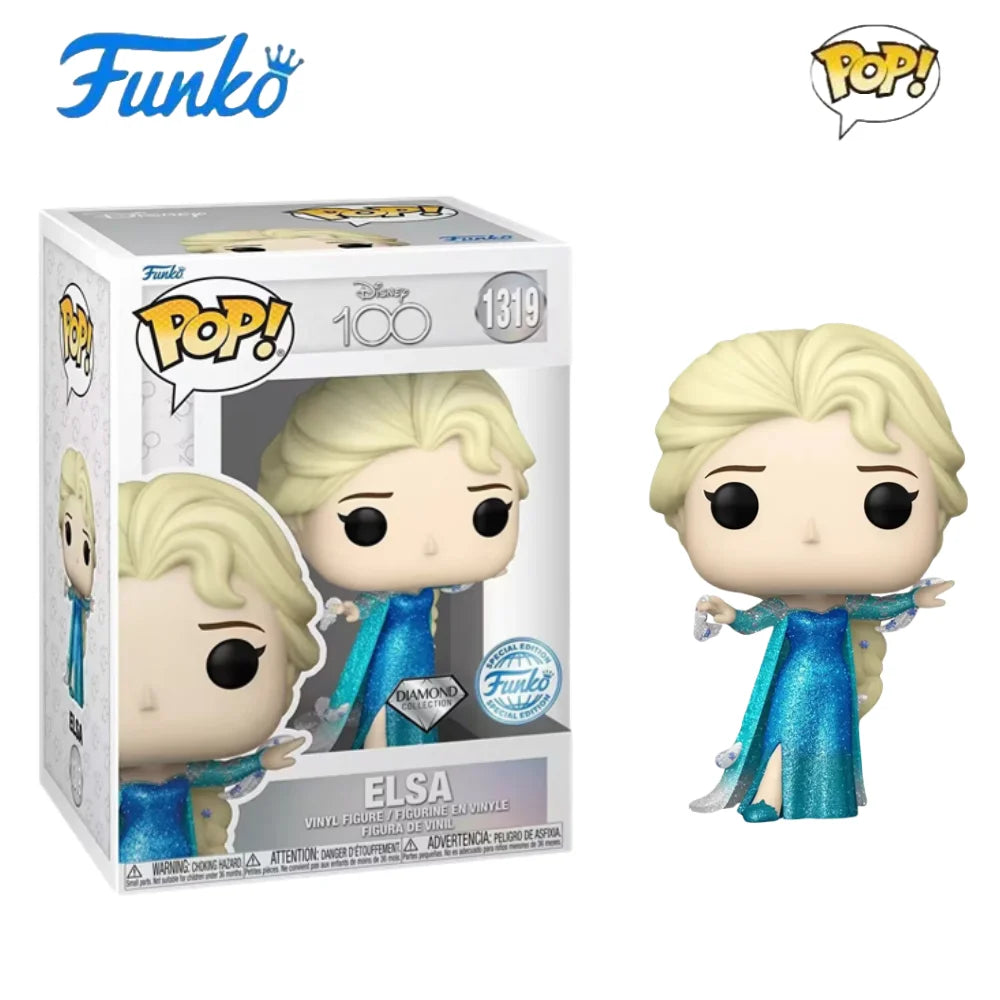 Funko Pop Disney Figure Frozen Elsa Diamond Glitter #1319 The Snow Queen Vinyl Figure Collectible Limited Edition Model Toy Gift