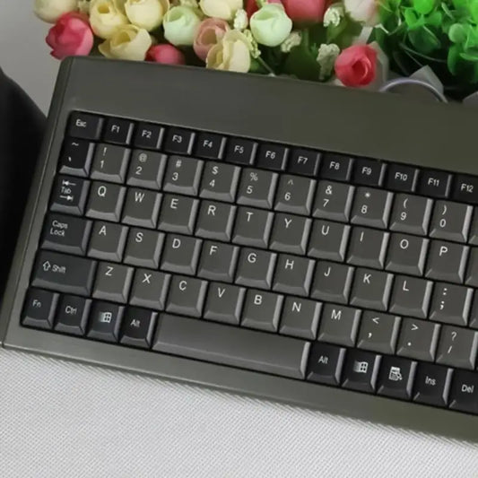 USB Wire Mini 88Key Ergonomic Keyboard Waterproof Keyboards for Office Cashier Industrial Use Durability Build Keyboard F19E