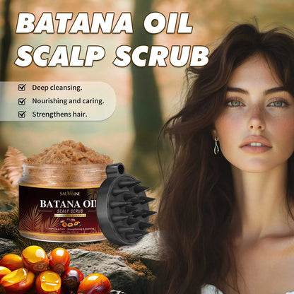 150g Batana Oil Scalp Scrub for Strengthening Hair Deep Cleaning Nourishing Soothing Shampoo for Sensitive Scalp Hair Care