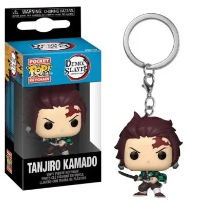 FUNKO POP Demon Slayer NEZUKO KAMADO ZENITSU AGATSUMA TANJIRO INOSUKE HASHIBIRA Pocket Pop Keychain Collection Model Doll Toy
