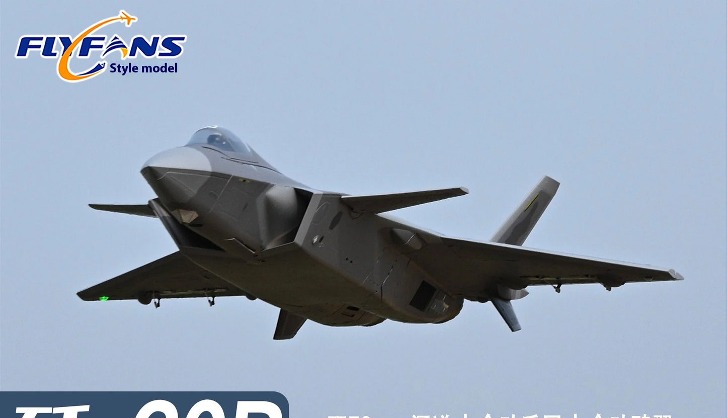 Flyfans Dual Engine 70mm J-20g Jet Fighter Weilong Assembled Fixed Wing Model Aircraft Fire Fan Rc Plane Chengdu J20