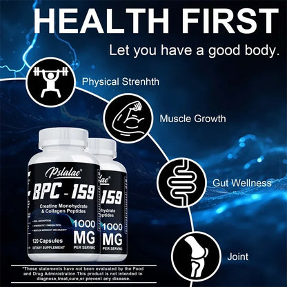 BPC-159, with Creatine Monohydrate & Collagen Peptides - Enhance Energy, Endurance, Supports Muscle and Athletic Recovery