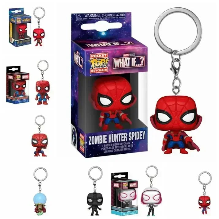 NEW FUNKO POP MARVELs Spider-Man Spider-GWEN GREEN GOBLIN ZOMBIE HUNTER SPIDEY Peter Parker Mysterio Keychain Vinyl Figure Toys