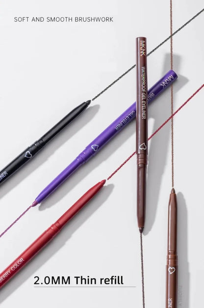 Waterproof Black Brown Eyeliner Pencils Smudge-Proof Long Lasting Easy To Wear Eye Liner Gel Matte Quick Drying Eyeliner Pen