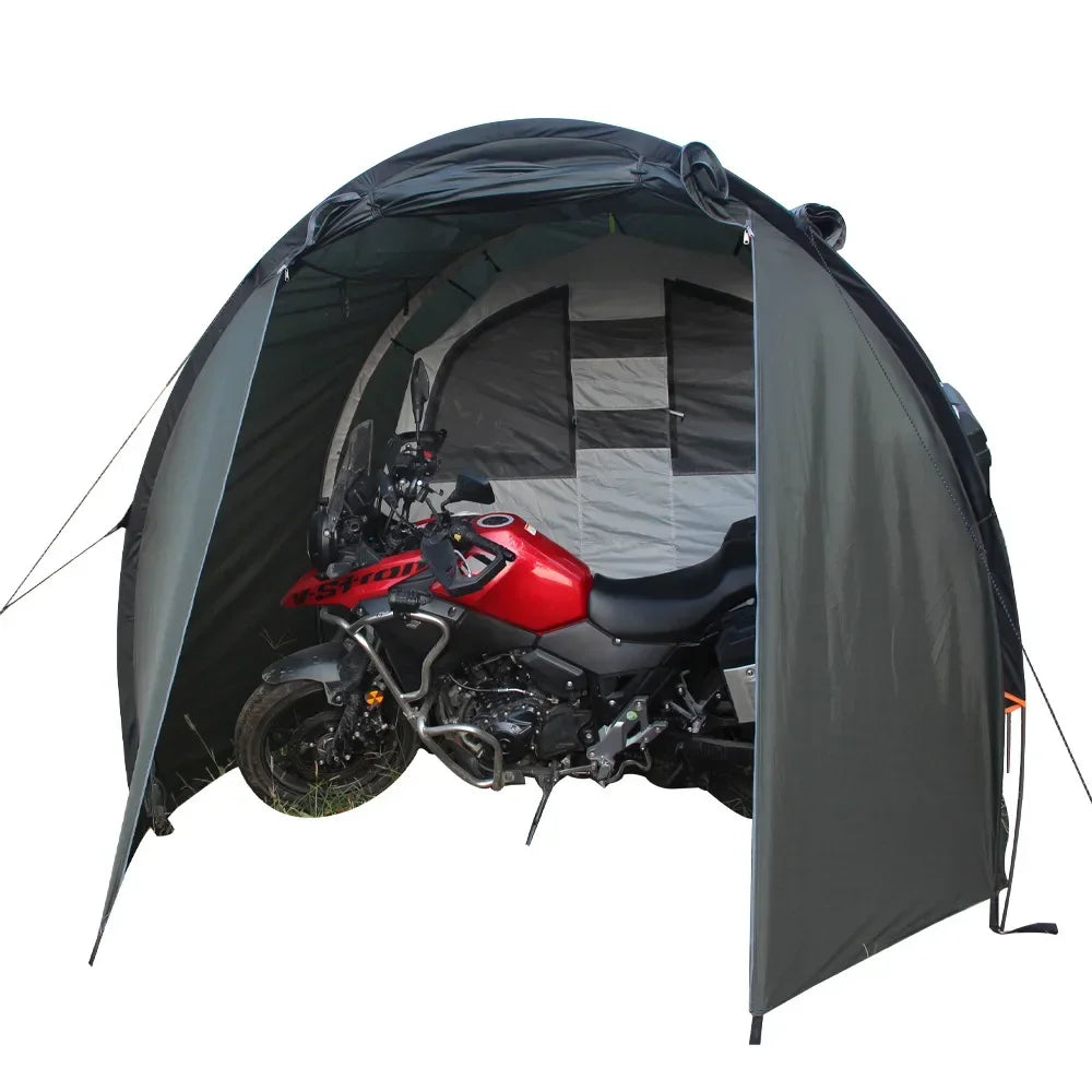 XDS2025 Newest Model, Windproof And Rainproof Portable Covered Turbo Tent Camping Motorcycle Tent