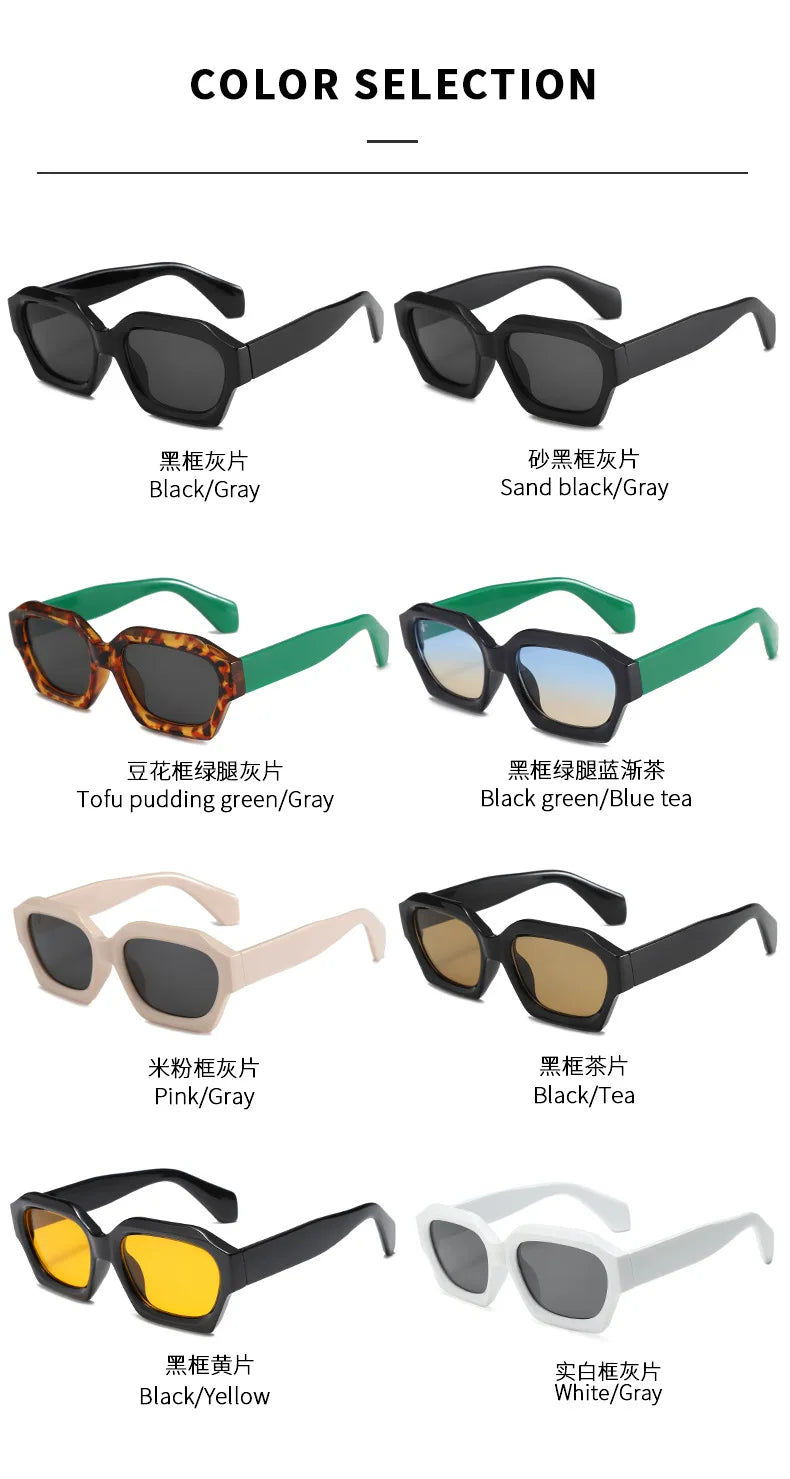 Fashion Square Sunglasses New Woman Luxury Brand Small Rectangle Sun Glasses Female Gradient Eyewear UV400 Oculos De Sol