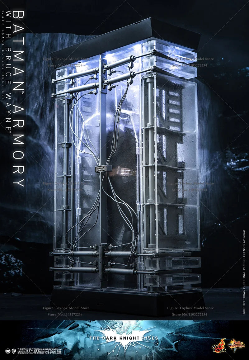 HOTTOYS HT MMS702 1/6 Batman Armory With Bruce Wane Action Figure Transparent Display Platform Decoration 12" Full Set Soldier