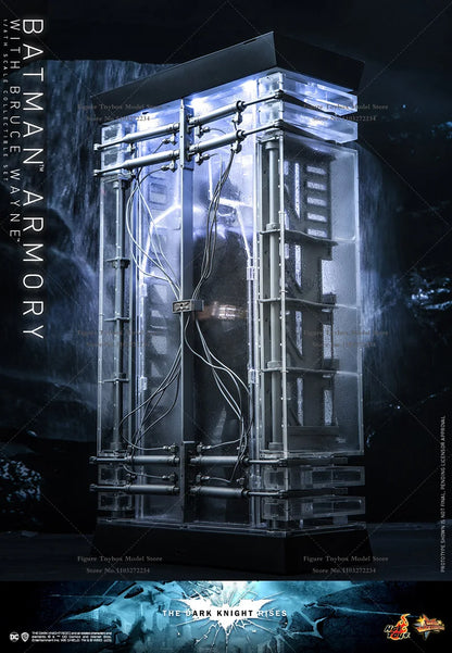 HOTTOYS HT MMS702 1/6 Batman Armory With Bruce Wane Action Figure Transparent Display Platform Decoration 12" Full Set Soldier