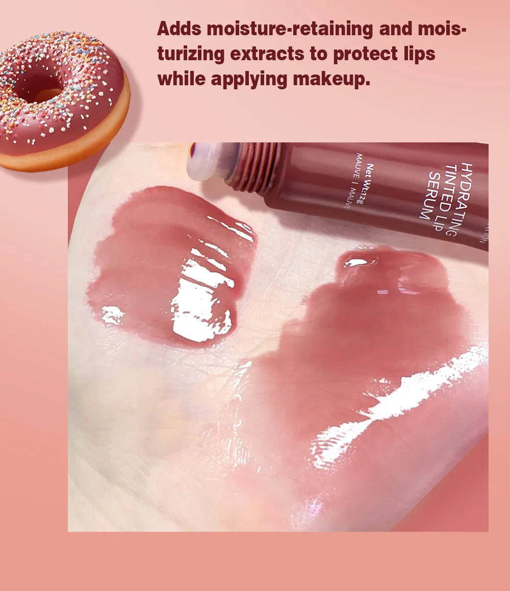 New Nude Red Bean Clear Water Gloss Glass Lip Gloss Moisturizing Chocolate Mirror Gloss Plumping Lip Tint Lip Cream Makeup 12g