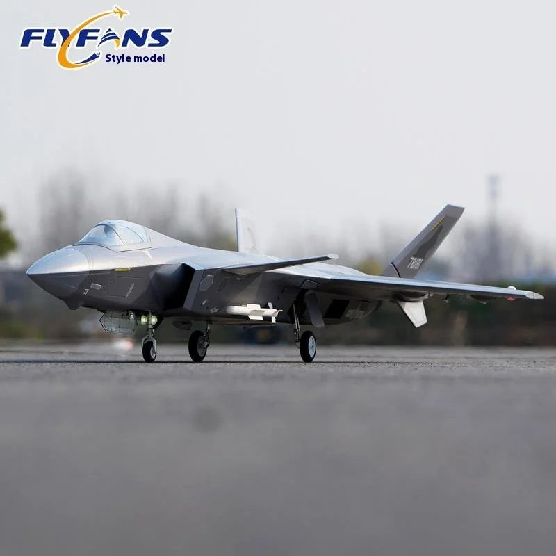 Flyfans Dual Engine 70mm J-20g Jet Fighter Weilong Assembled Fixed Wing Model Aircraft Fire Fan Rc Plane Chengdu J20