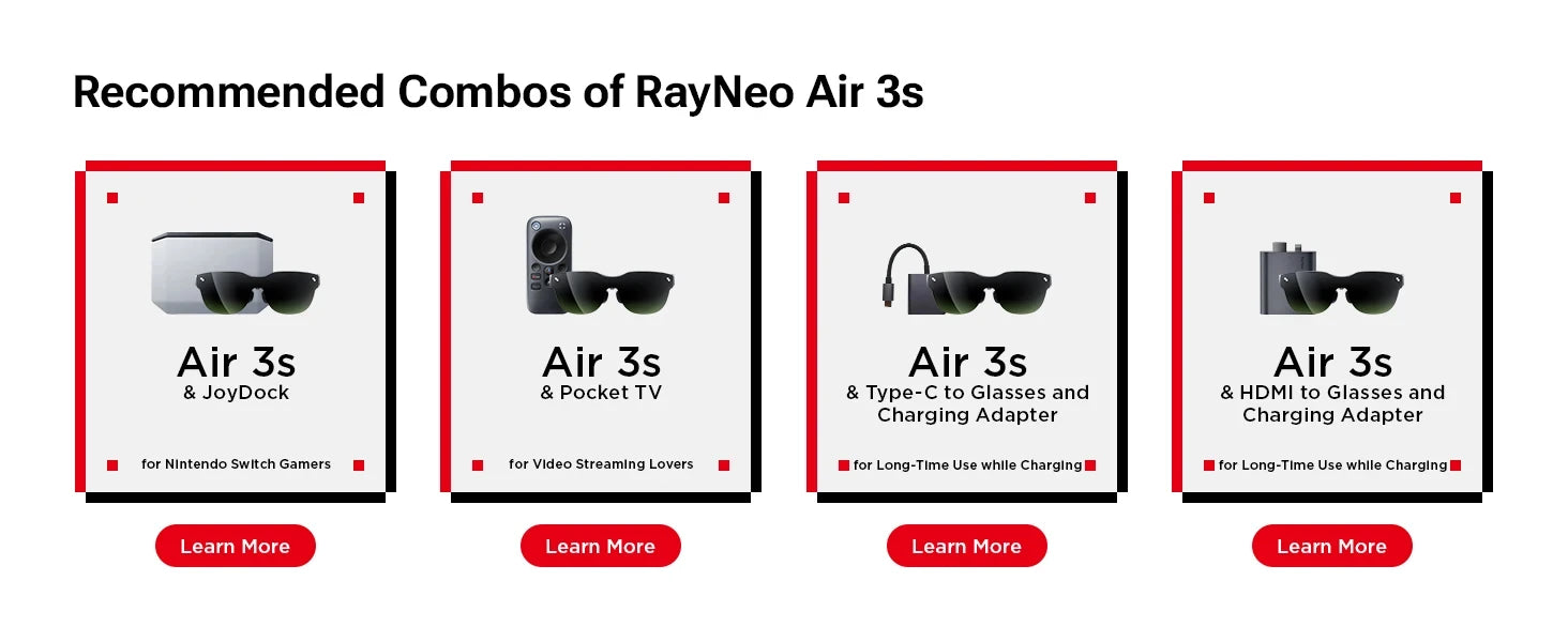 Rayneo Air 3S 3Rd Generation Pocket Tv Smart Ar Glasses Hd Large Screen for Gaming Movie Audiovisual Experience Whisper Mode