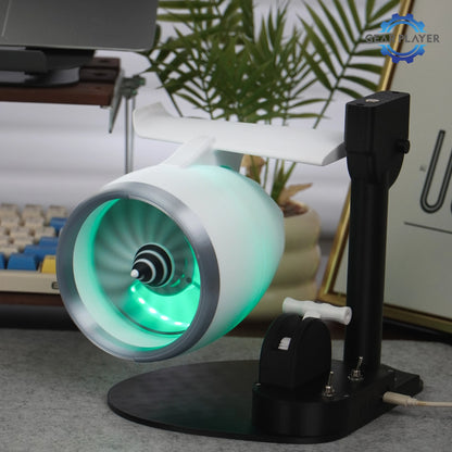 Turbojet Fan Style Single Head Mist Humidifier Blowing Feature RGB Lighting Effects for Bedroom Living Room Office Desk Air Humi