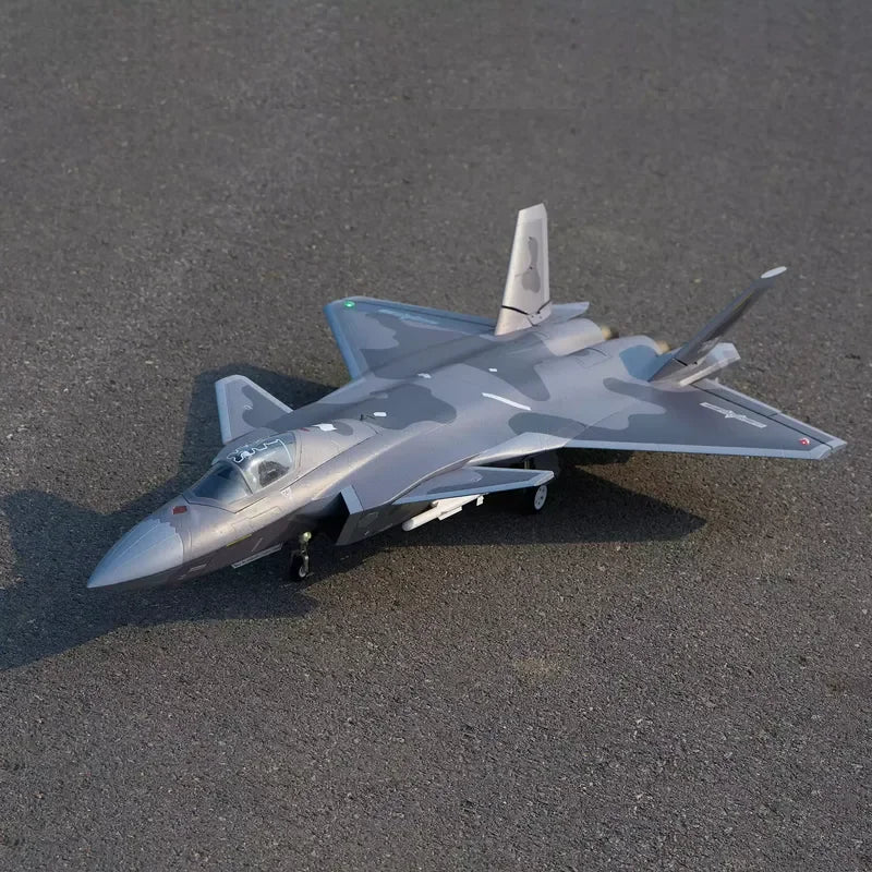 Flyfans Dual Engine 70mm J-20g Jet Fighter Weilong Assembled Fixed Wing Model Aircraft Fire Fan Rc Plane Chengdu J20