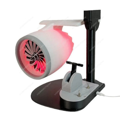 USB Humidifier Fan with LED Lights, Airplane Engine Design, High-Power Desktop Cooler & Decorative Gadget