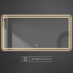 Rectangle Smart Mirror Touch Screen LED Bathroom Mirrors High Definition Anti Fog Wall Mounted Lighted Mirror Espejos De Baño