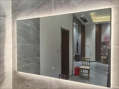 Rectangle Smart Mirror Touch Screen LED Bathroom Mirrors High Definition Anti Fog Wall Mounted Lighted Mirror Espejos De Baño