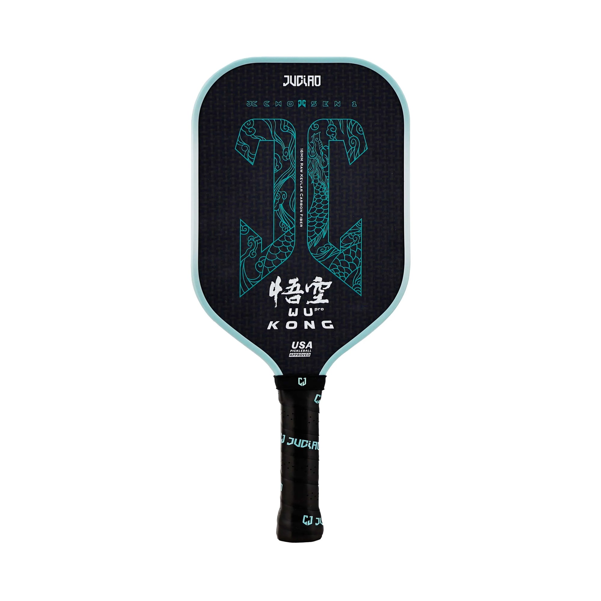 Juciao USAPA Approved Kevlar Carbon Fiber Pickleball Paddle Thermoformed Unibody Spin Textured Surface With Foam Edge Pickleball