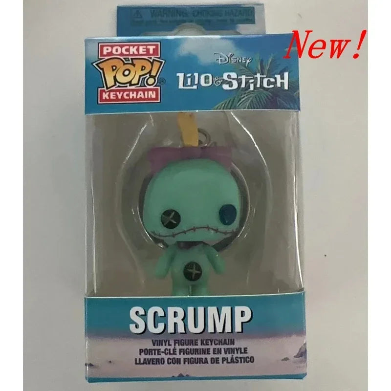 FUNKO POP Disney HULA STITCH ELVIS SLEEPING STITCH IN BATHTUB Summer STITCH Keychain Toy TIKI STITCH LILO SCRUMP Keyring Toys