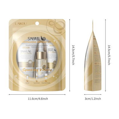 3pcs/Set LAIKOU Vitamin C Facial Set for Hydrating Moisturizing Whitening and Brightening