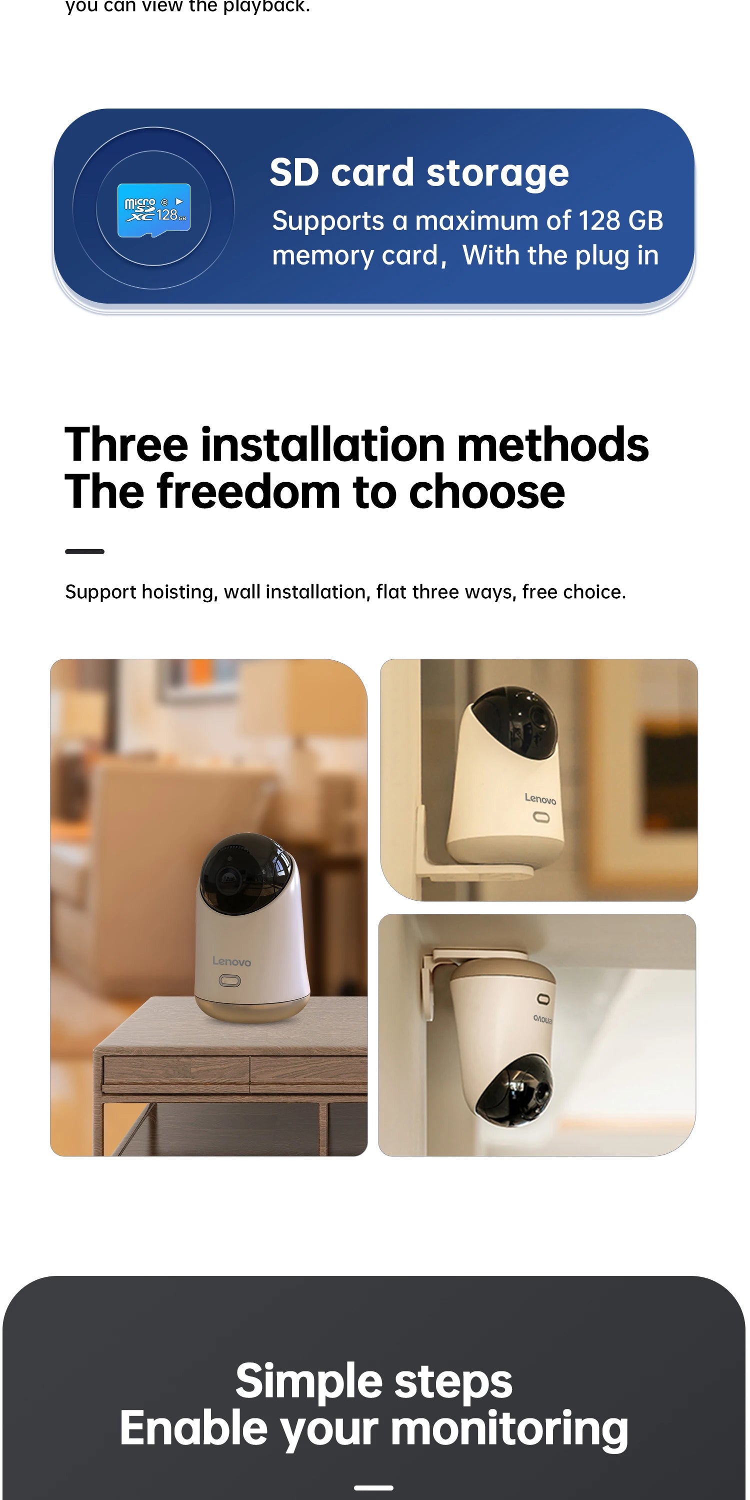 Lenovo 3MP HD WiFi Camera Smart Home Indoor IP Surveillance Camera Auto Tracking Security CCTV Surveillance Smart Baby Monitor