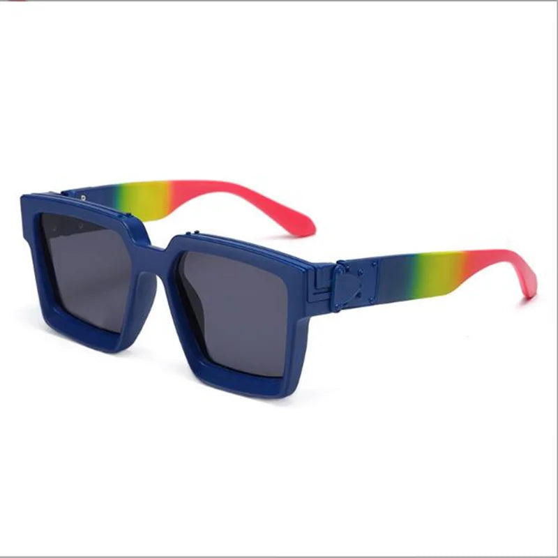Brand fashion sunglasses for ladies Uv400 glasses with double frames and large frames Luxuriously decorated large face chameleon