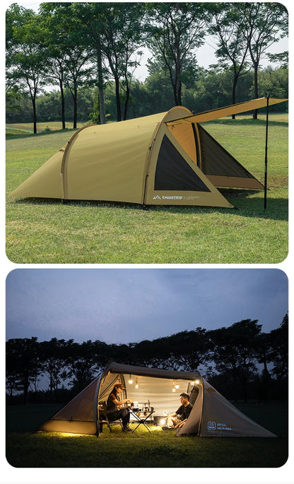ShineTrip A491 Lightweight Double Camp Tunnel Tent Portable Large Space Multifunctional Sunscreen Oxford Motorcycle Travel Tent