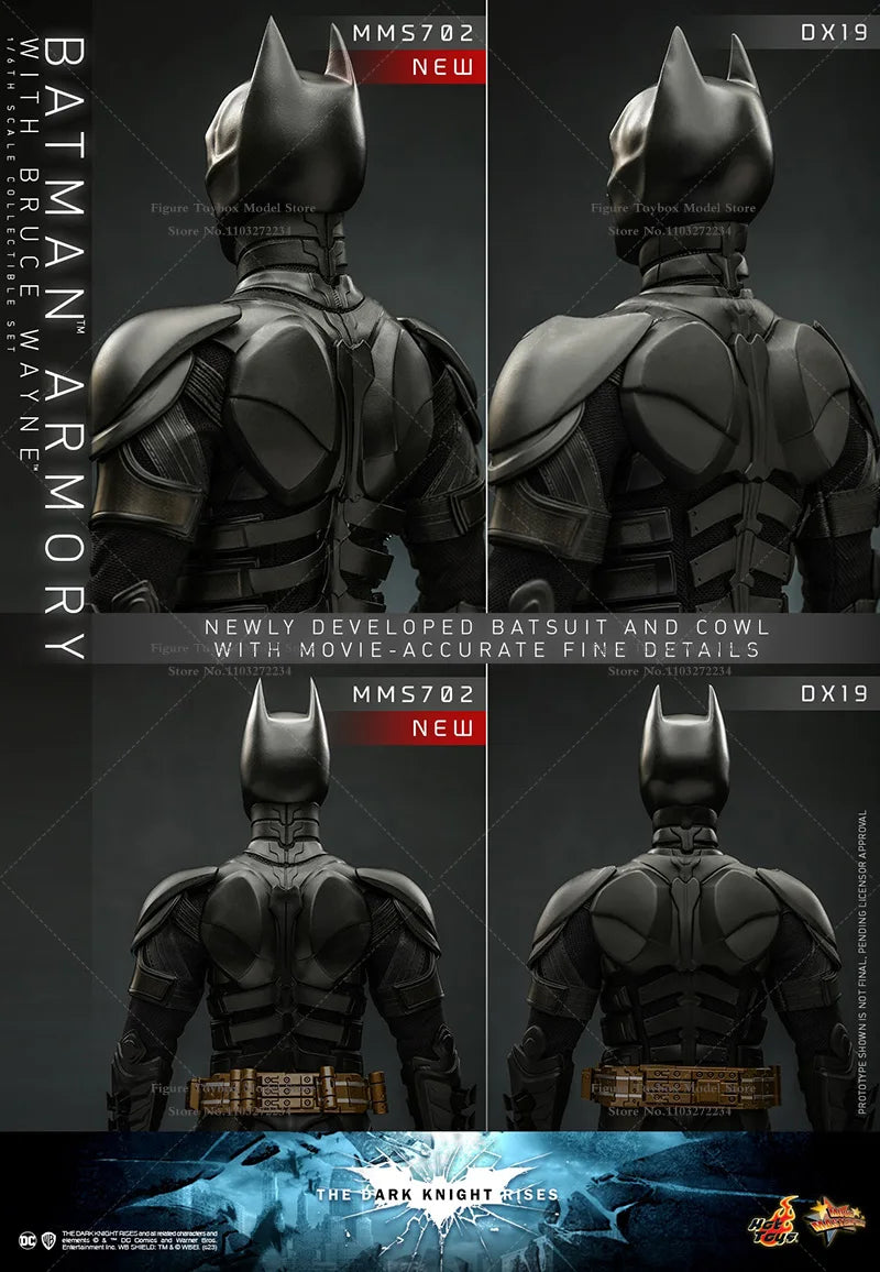 HOTTOYS HT MMS702 1/6 Batman Armory With Bruce Wane Action Figure Transparent Display Platform Decoration 12" Full Set Soldier