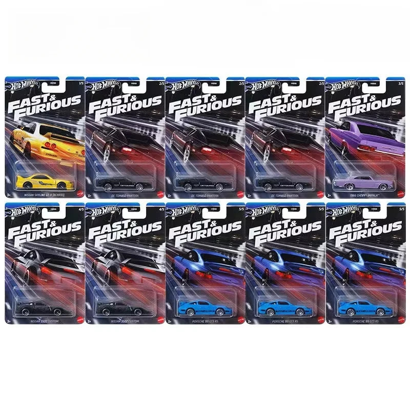 Original Hot Wheels Car Fast & Furious Toys for Boy 1/64 Diecast Vehicle Nissan 350Z Porsche 911 GT3 RS Chevy Impala Tomaso Gift
