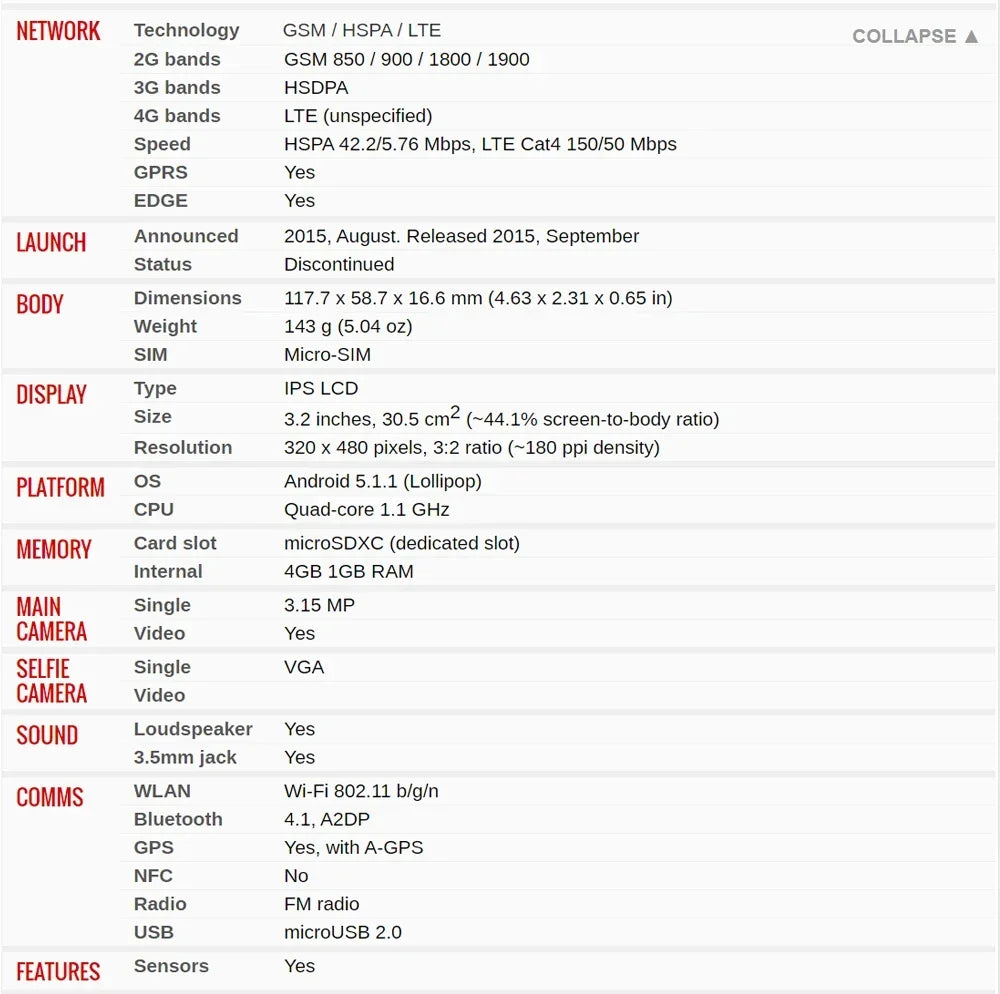 LG Wine Smart II H410 Mobile Phone 3.2'' IPS LCD Screen 1GB RAM 4GB ROM 3.15MP+VGA WiFi Quad-Core Android SmartPhone