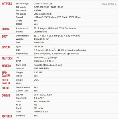 LG Wine Smart II H410 Mobile Phone 3.2'' IPS LCD Screen 1GB RAM 4GB ROM 3.15MP+VGA WiFi Quad-Core Android SmartPhone