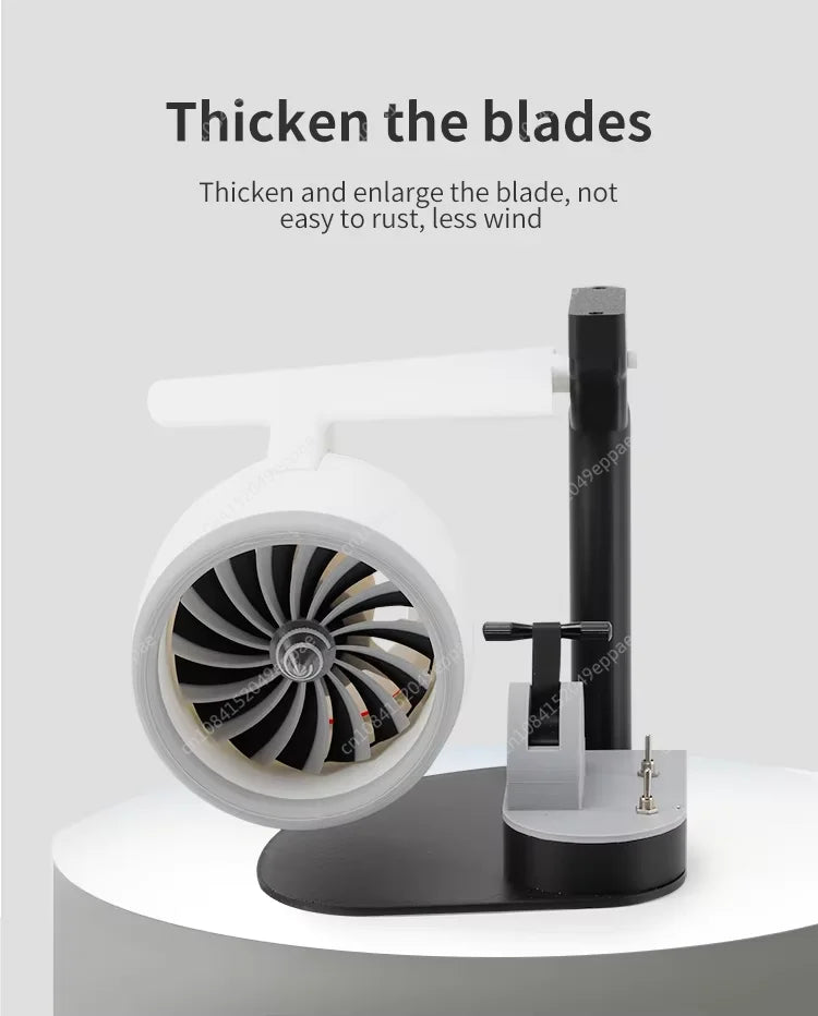 USB Humidifier Fan with LED Lights, Airplane Engine Design, High-Power Desktop Cooler & Decorative Gadget